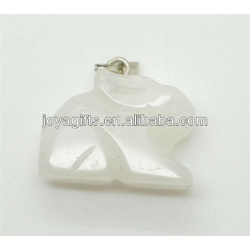 Wholesale natural white jade rabbit pendant